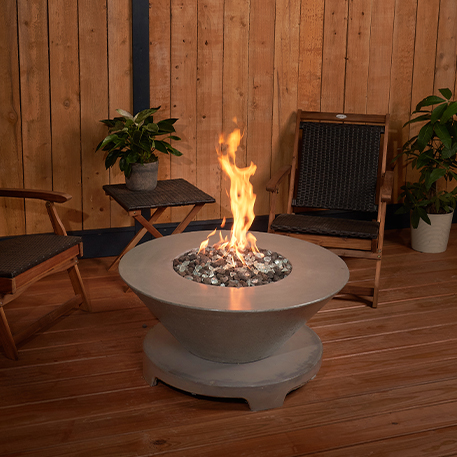 Hand-Cast Concrete Fire Tables | Outdoor Fire Pit Tables & Bowls