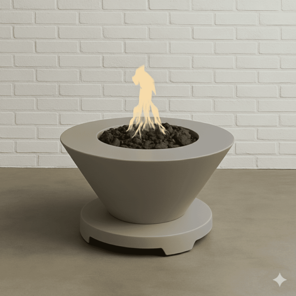 Round Wok Fire Table – Propane Gas GFRC Outdoor Feature