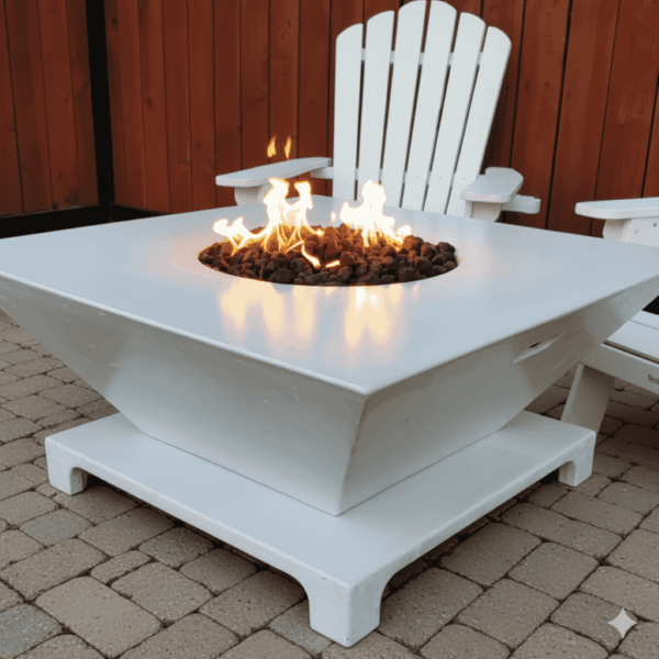 Outdoor Gas Fire Pit Table – Square Wok GFRC Design