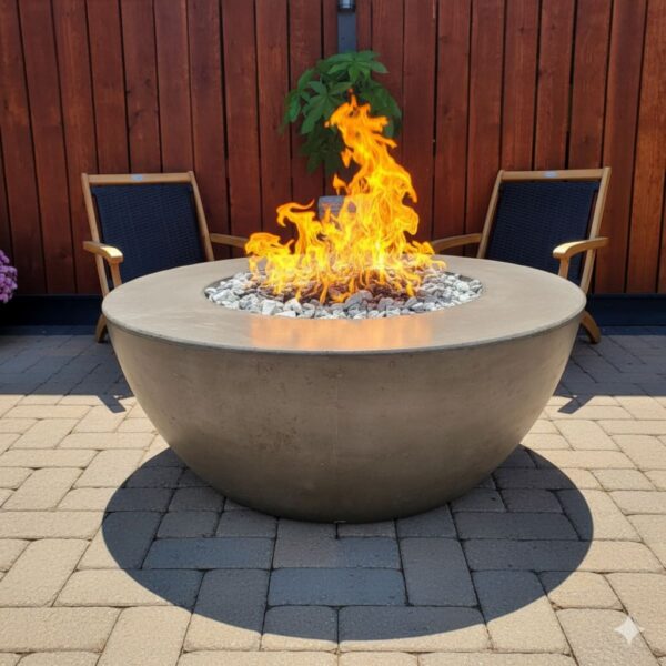 Zen Natural Gas Fire Table – Round GFRC Patio Centerpiece