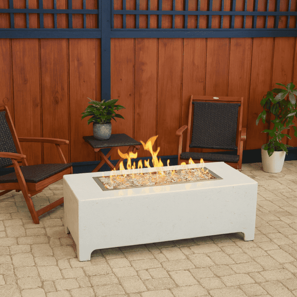 Castin Crete Designs Summit rectangular fire table with gas setup