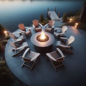 Round fire pit table. fire pit Concrete fire table, gas fire table
