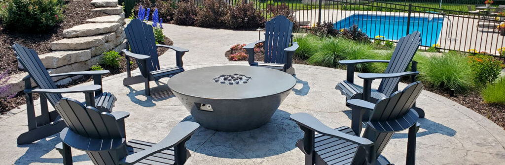 Modern Concrete Fire Pit Table