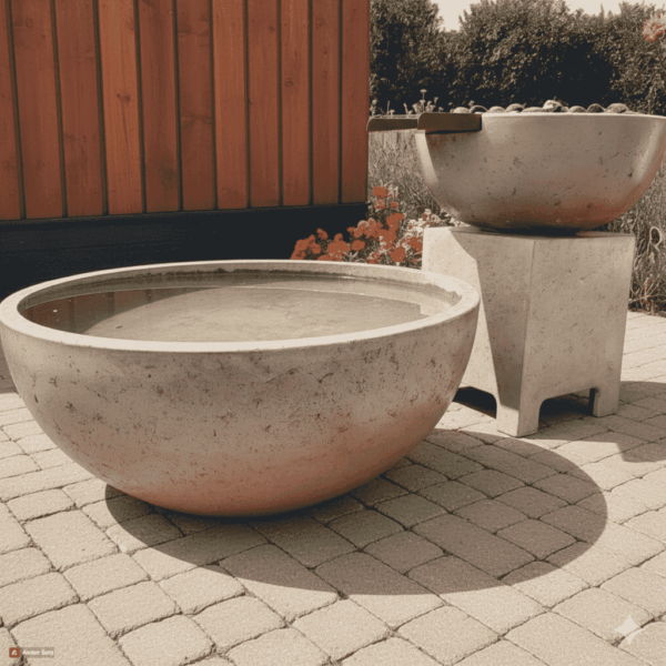 Castin Crete Fire and Water Fountain Set – Round Propane or Natural Gas
