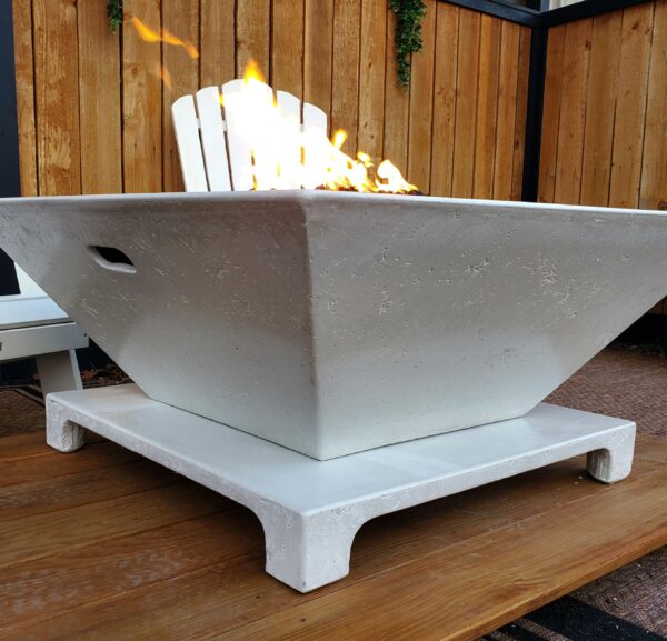 Customizable Square Wok Fire Bowl Modern GFRC Concrete Design