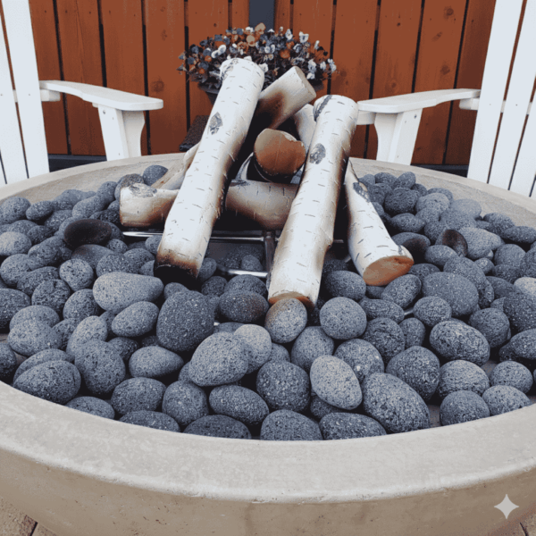Zen Bowl exclusive round concrete fire bowl, propane and natural gas option.