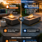 Propane vs natural gas fire table fuel comparison for outdoor patio fire features